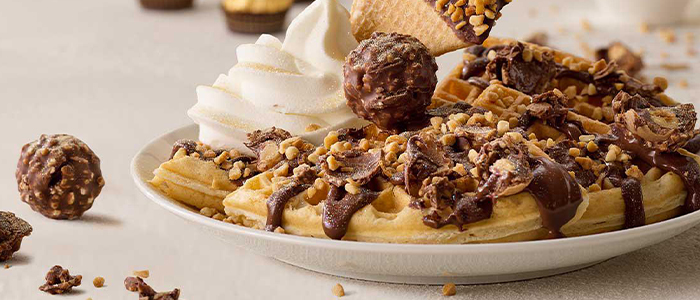 Ferrero Waffle With Nutella Sauce  Single 